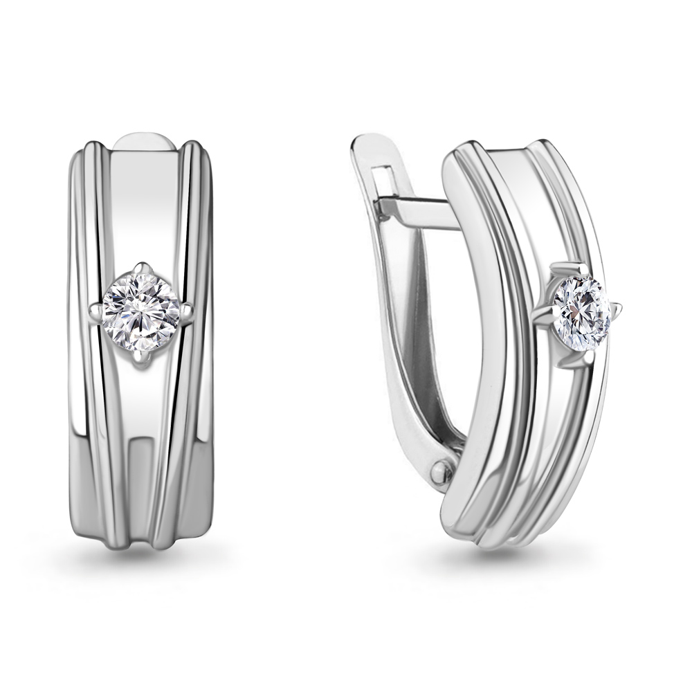 49015А Серьги из Серебра с фианитами