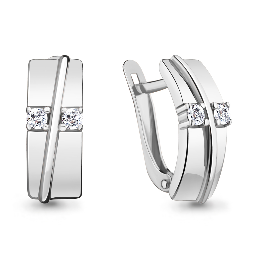 49016А Серьги из Серебра с фианитами