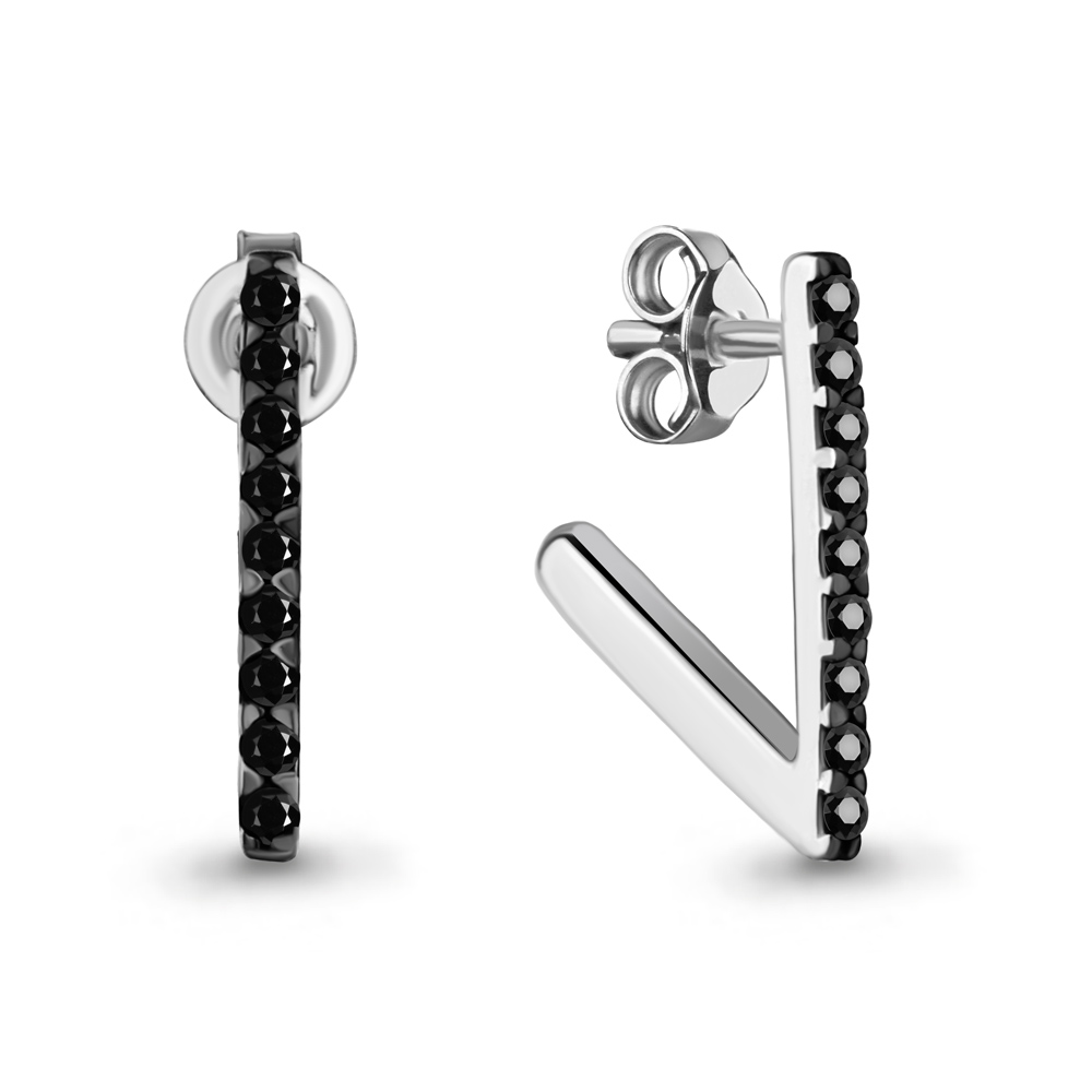 49087Ч Серьги из серебра с нанокристаллами