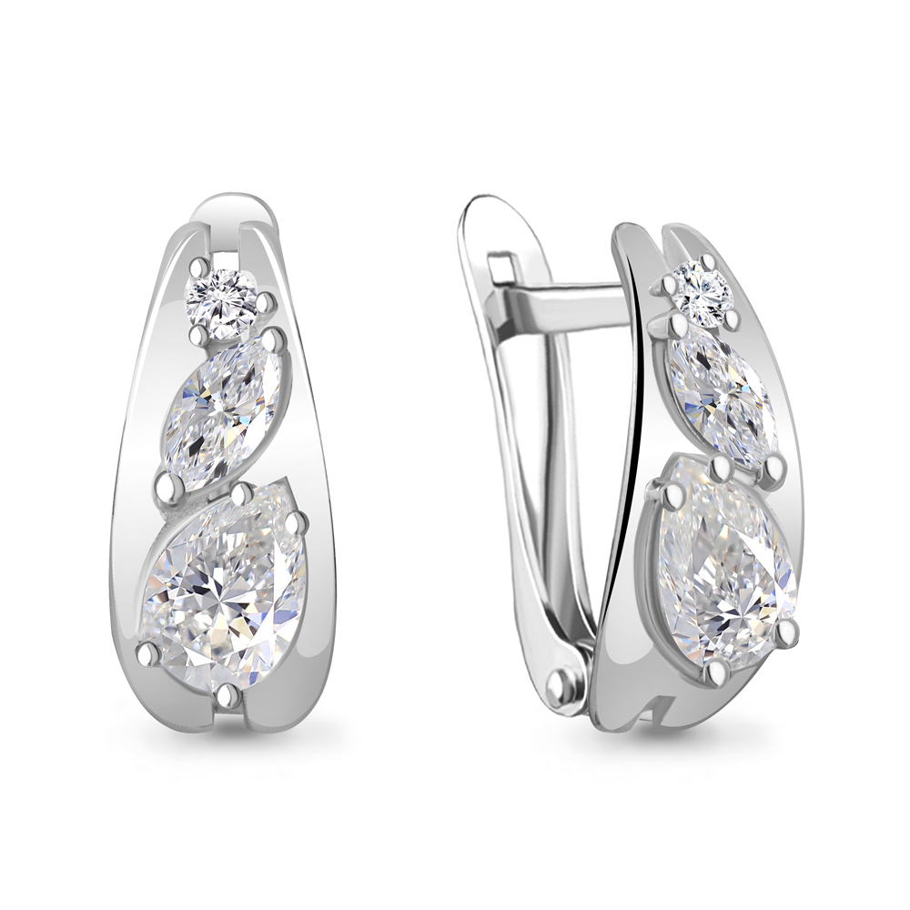 49089А Серьги из Серебра с фианитами