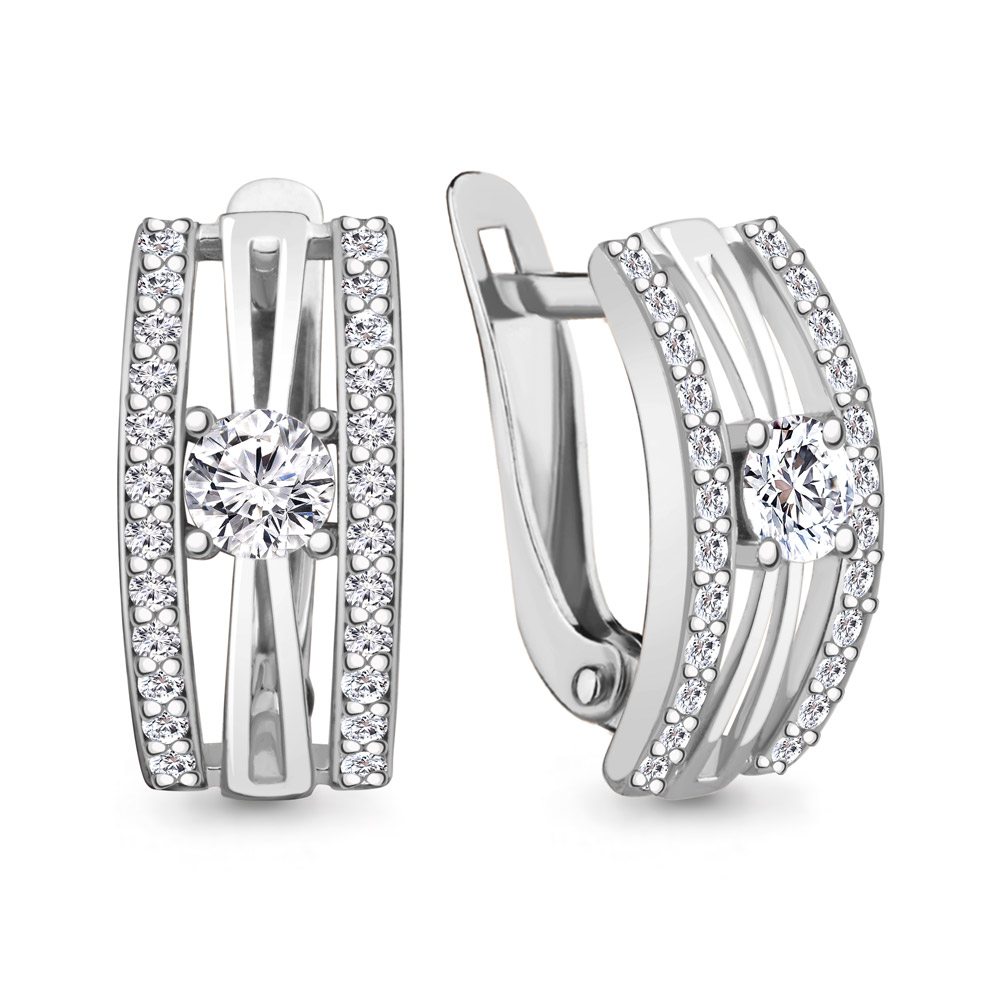 49098А Серьги из Серебра с фианитами