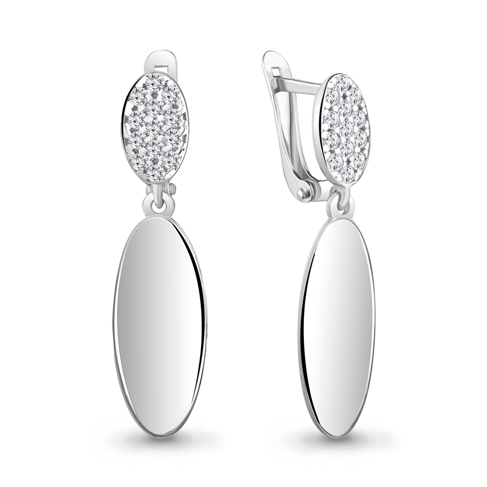 49116А Серьги из Серебра с фианитами