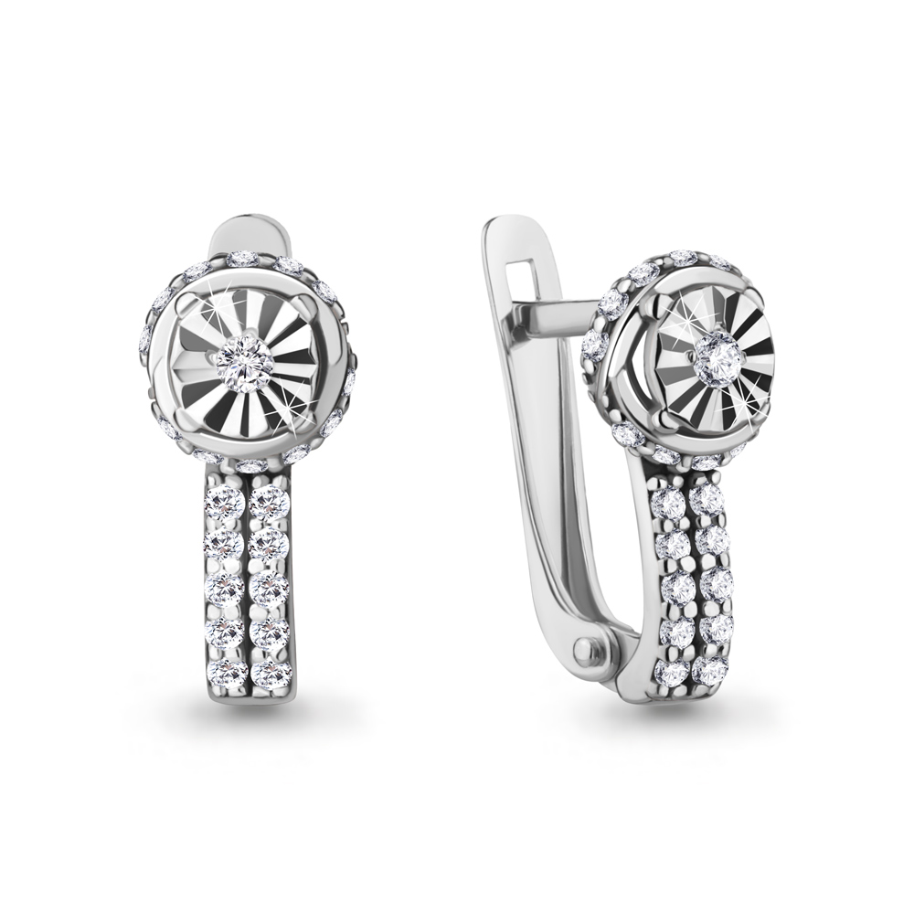 49140А Серьги из Серебра с фианитами