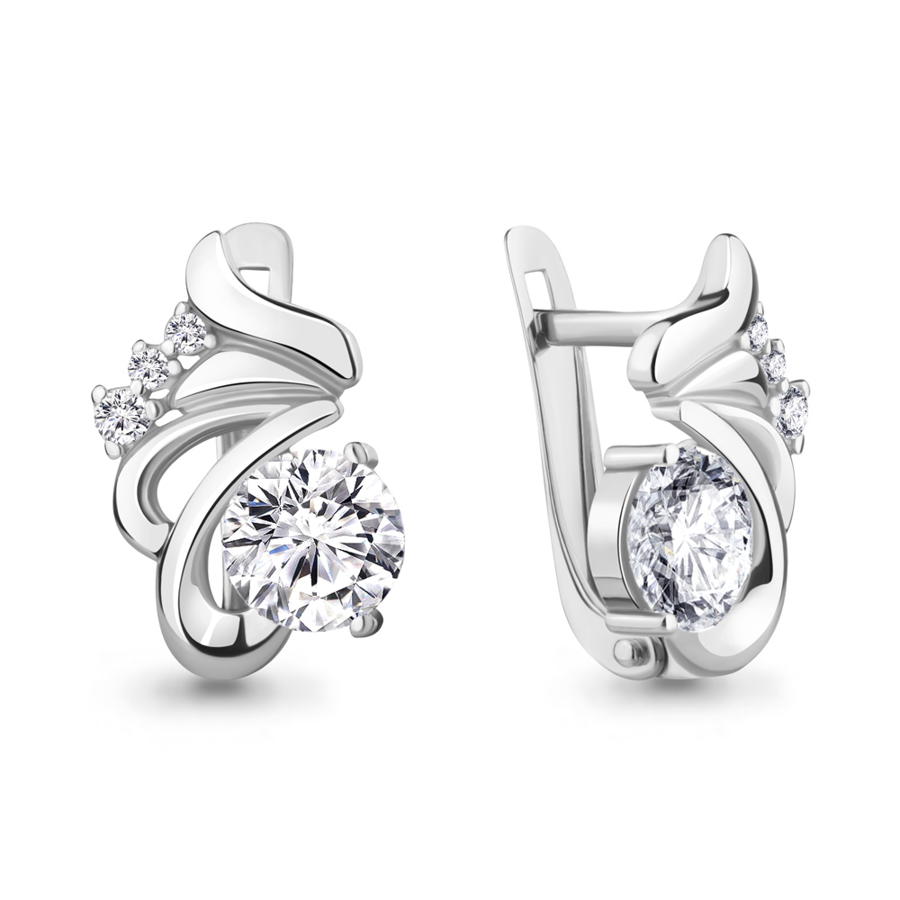 49168А Серьги из Серебра с фианитами