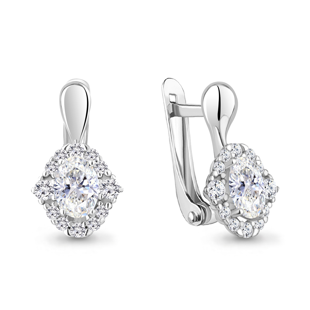 49176А Серьги из Серебра с фианитами