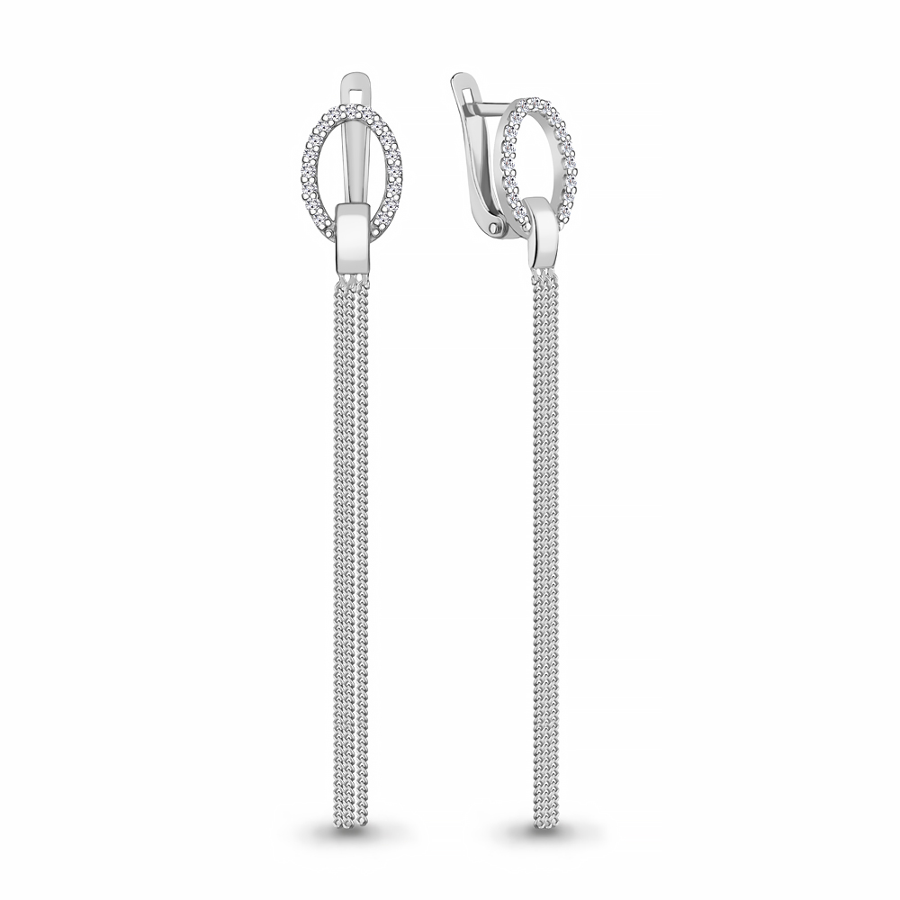 49180А Серьги из Серебра с фианитами