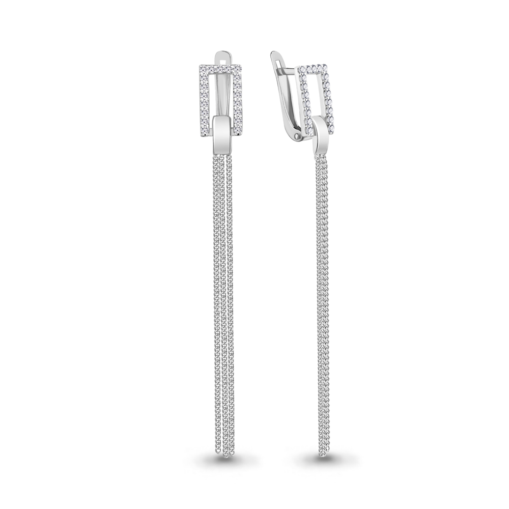 49181А Серьги из Серебра с фианитами