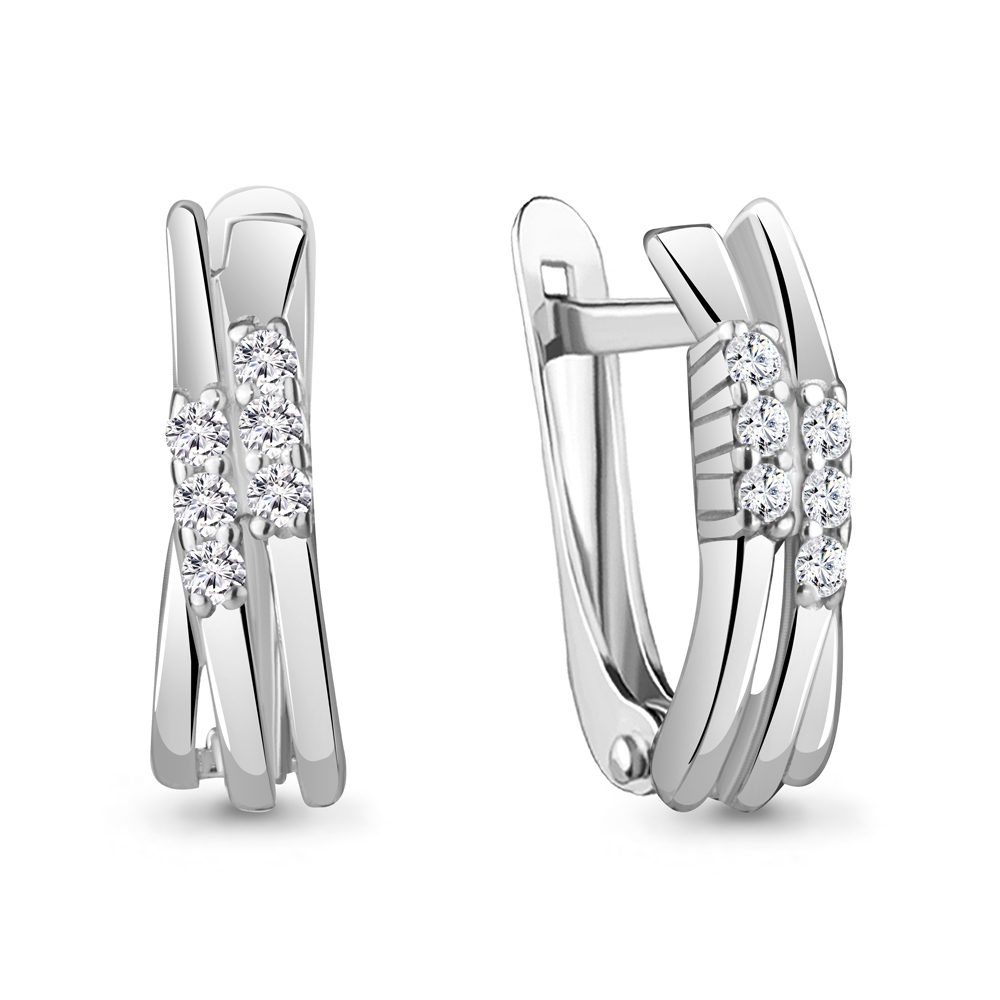 49184А Серьги из Серебра с фианитами