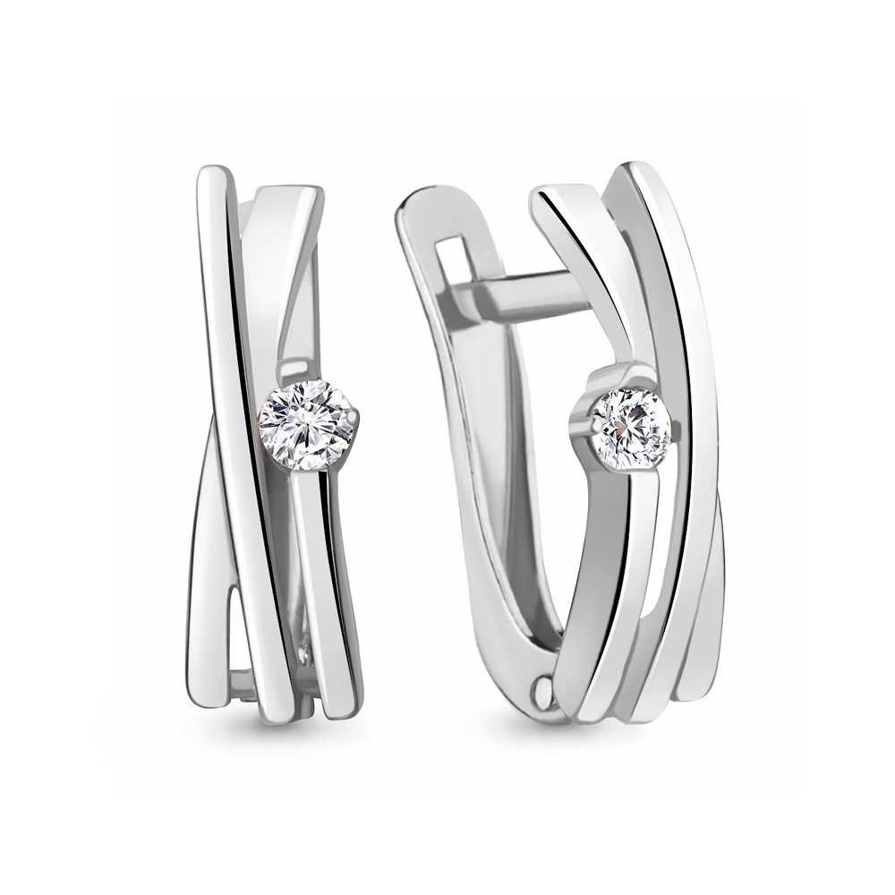 49185А Серьги из Серебра с фианитами