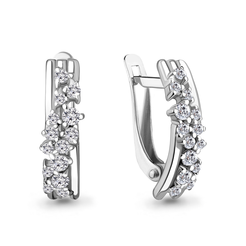 49186А Серьги из Серебра с фианитами