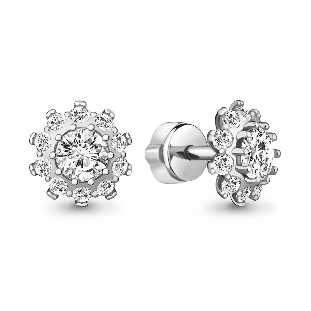 49195А Серьги из Серебра с фианитами