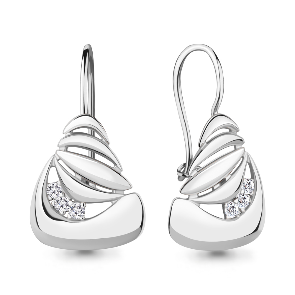 49210А Серьги из Серебра с фианитами