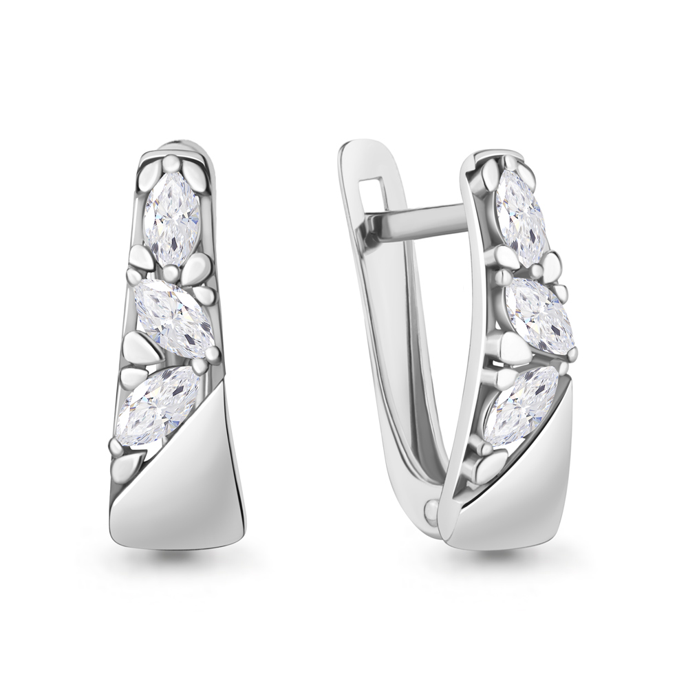 49217 Серьги из Серебра с фианитами