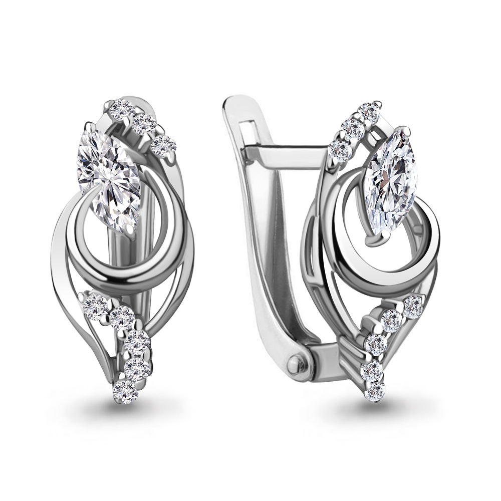 49237А Серьги из Серебра с фианитами