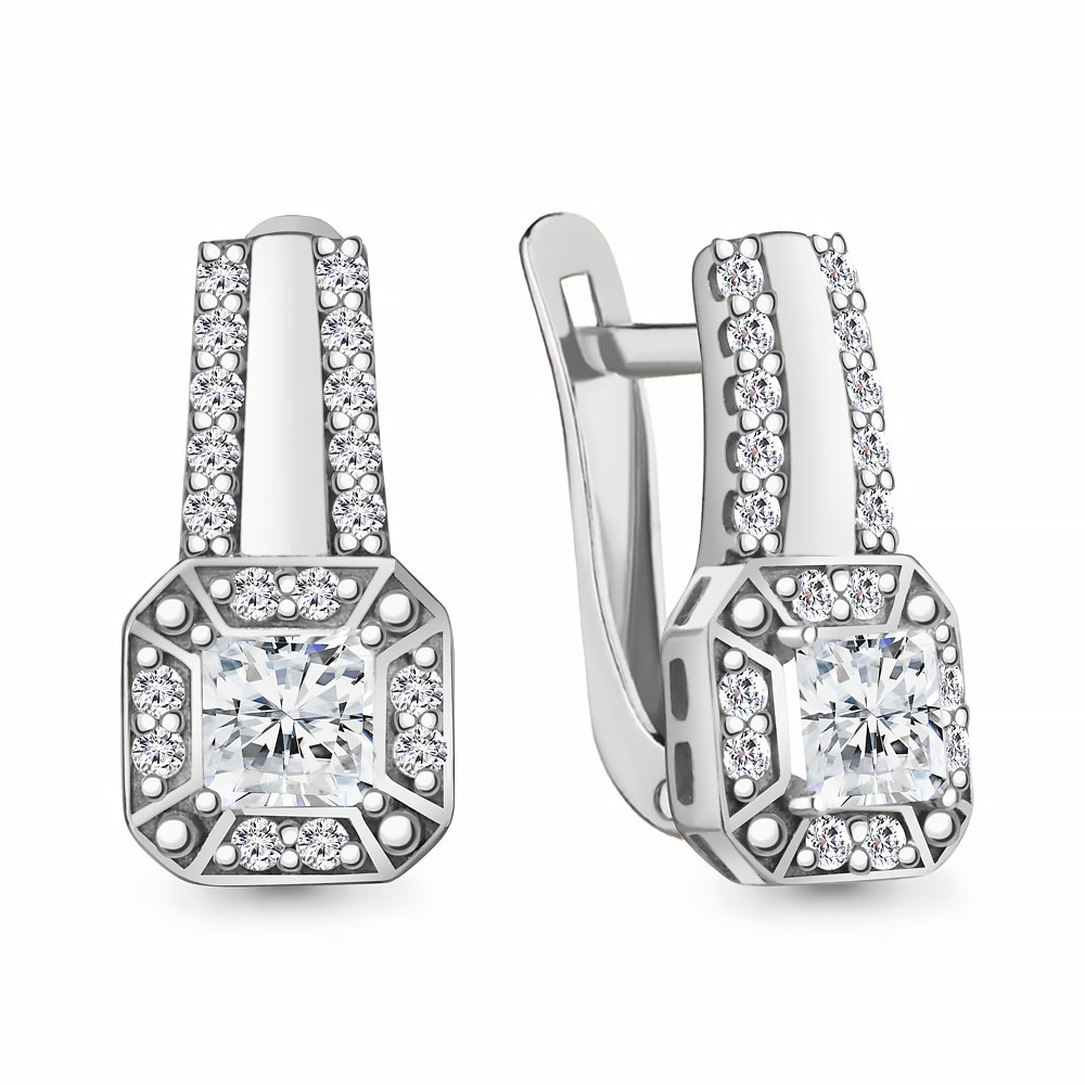 49240А Серьги из Серебра с фианитами