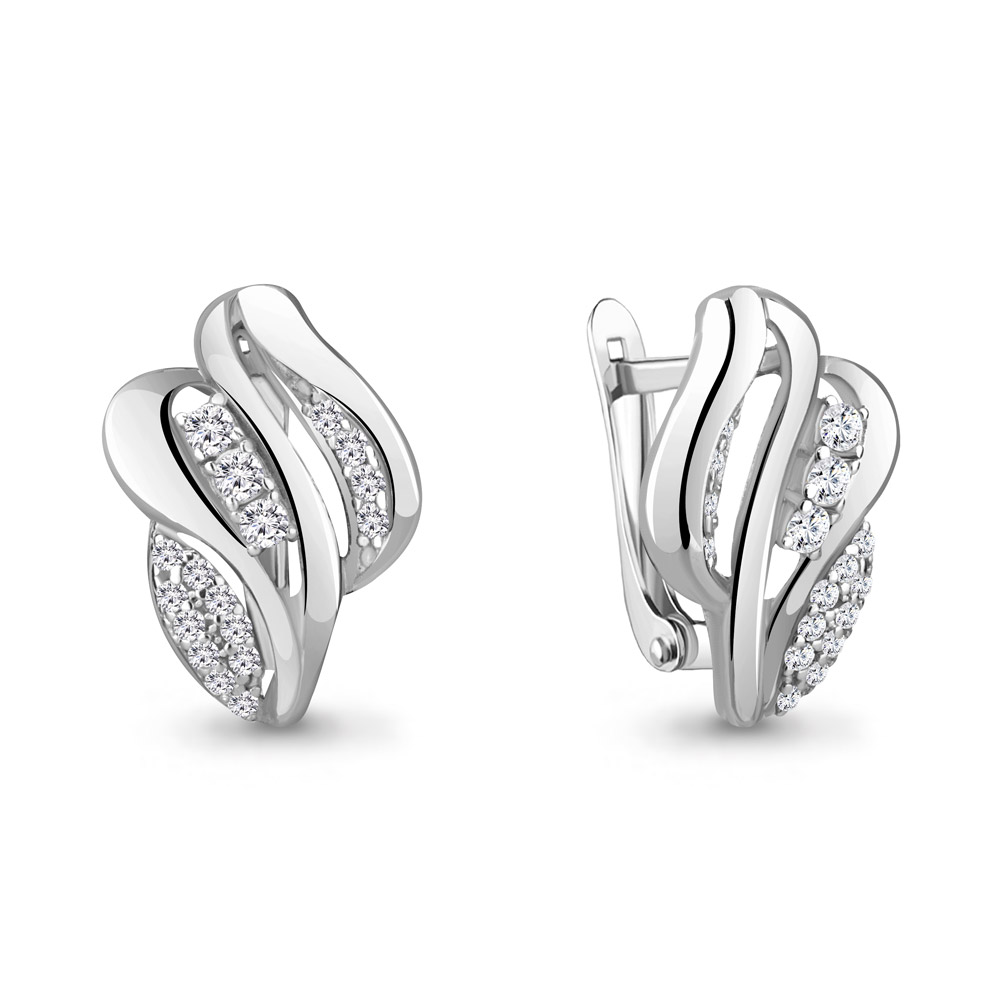 49256А Серьги из Серебра с фианитами