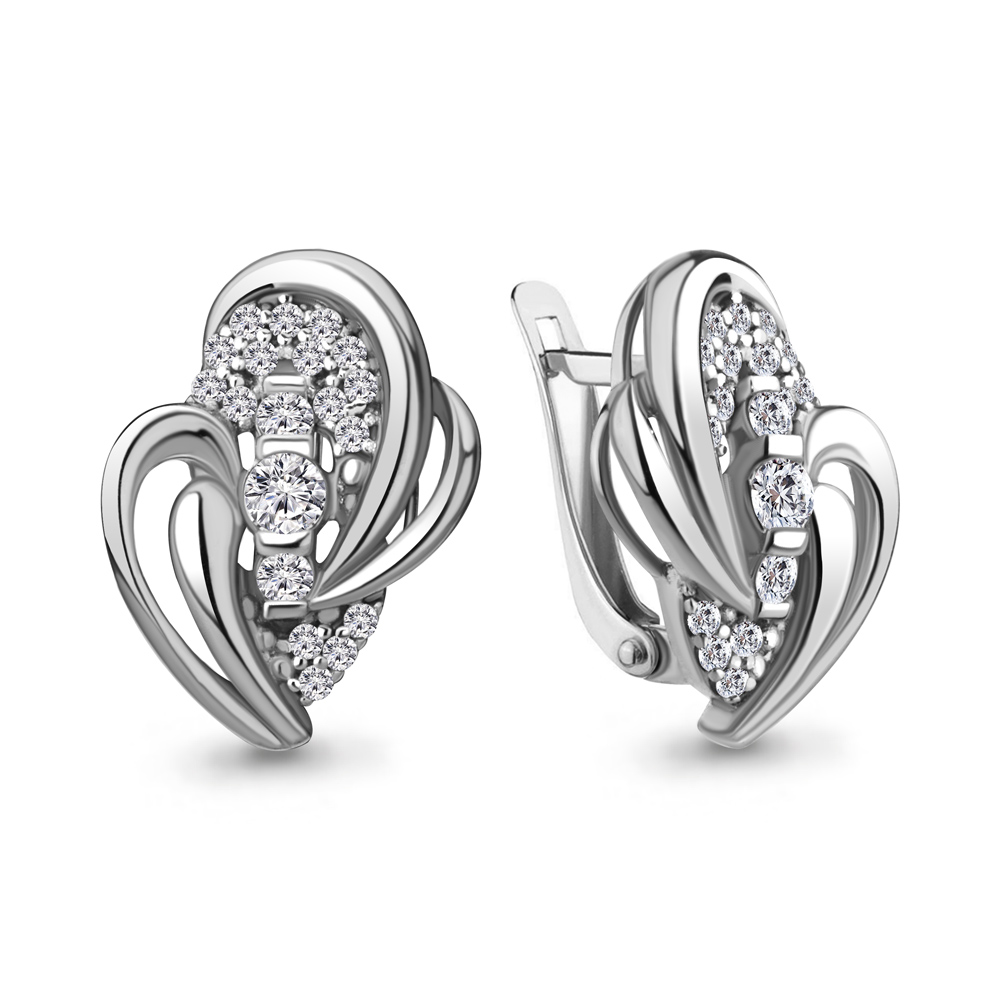 49257А Серьги из Серебра с фианитами