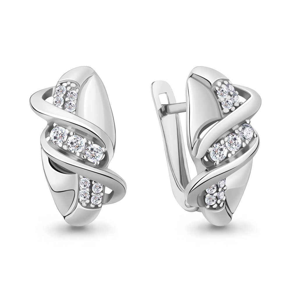 49258А Серьги из Серебра с фианитами