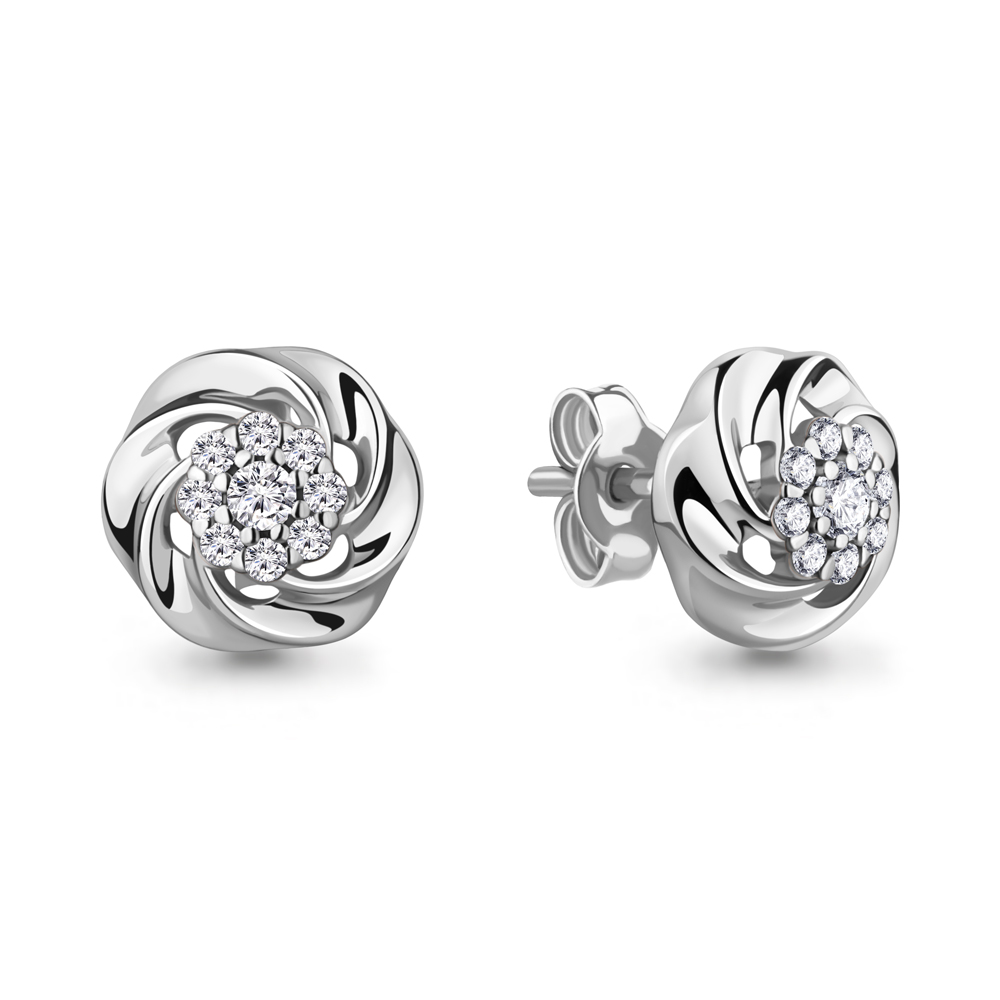 49270А Серьги из Серебра с фианитами