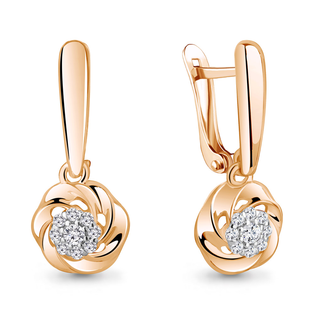 49271А Серьги из Золота с фианитами