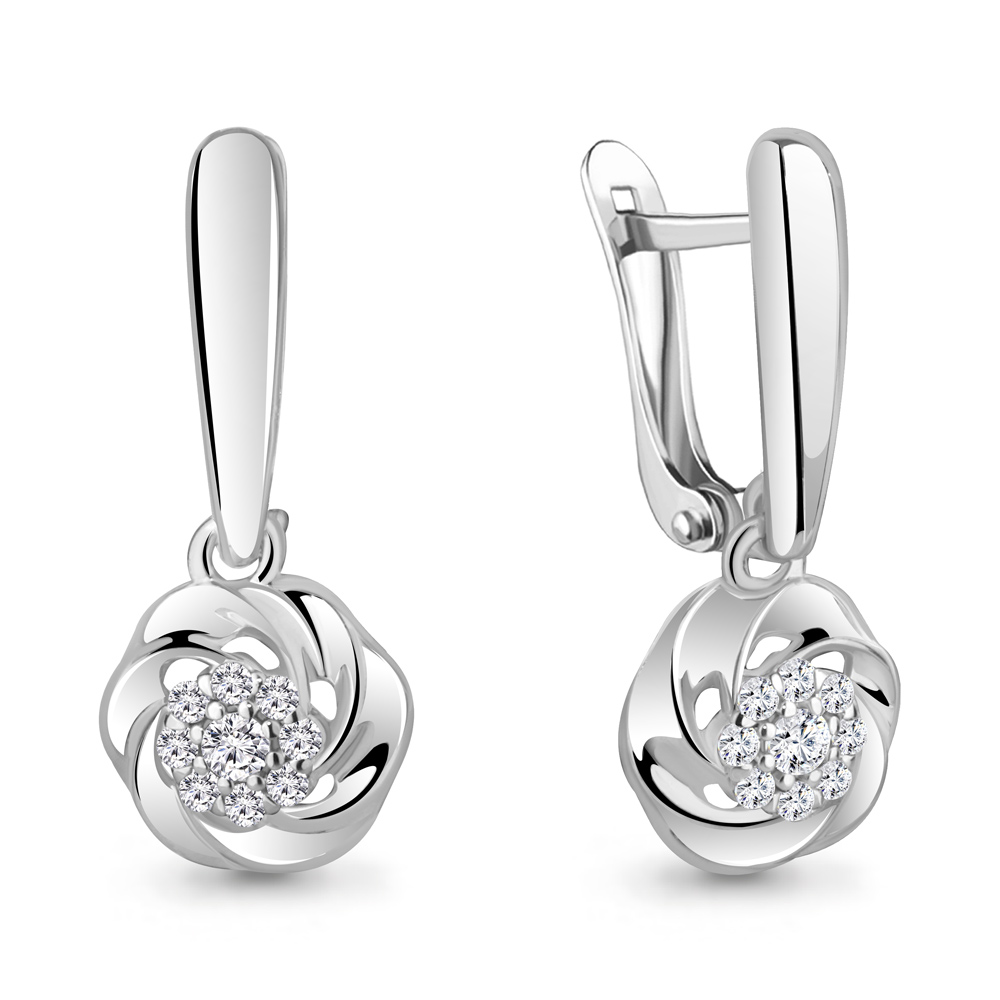 49271А Серьги из Серебра с фианитами