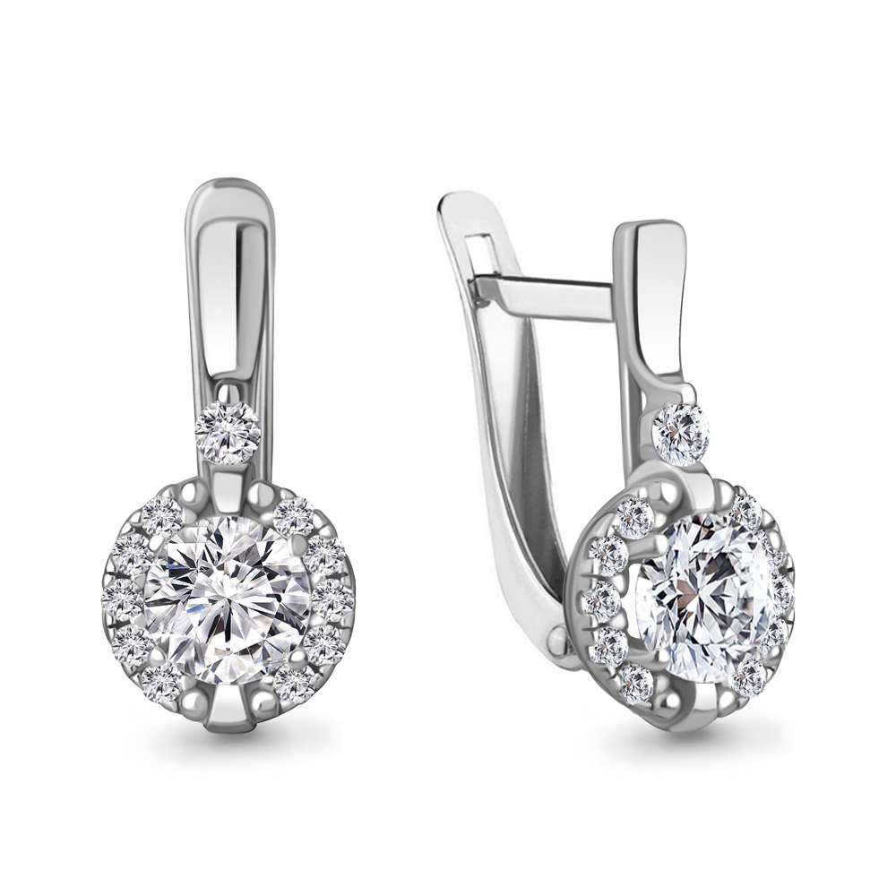 49301А Серьги из Серебра с фианитами