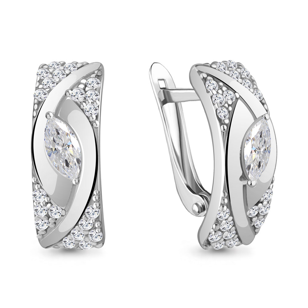 49321А Серьги из Серебра с фианитами