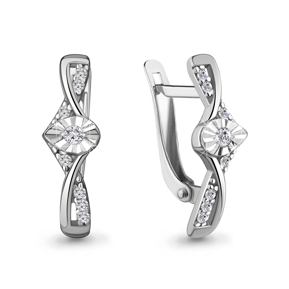 49328А Серьги из Серебра с фианитами
