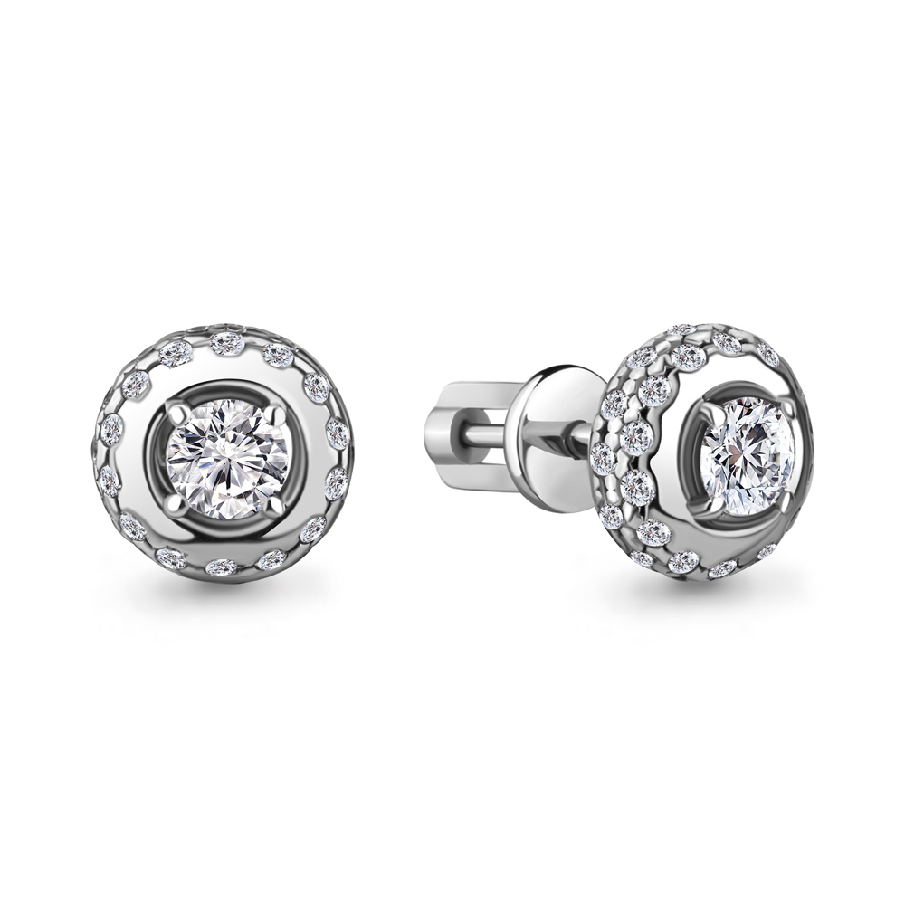 49337А Серьги из Серебра с фианитами