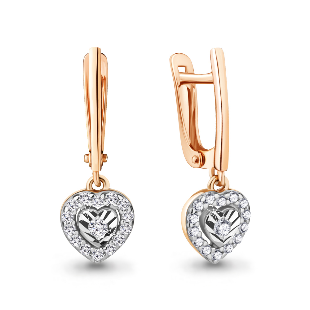 49340А Серьги из Золота с фианитами