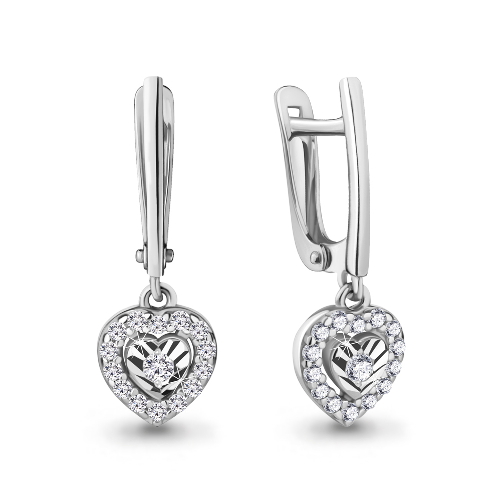 49340А Серьги из Серебра с фианитами