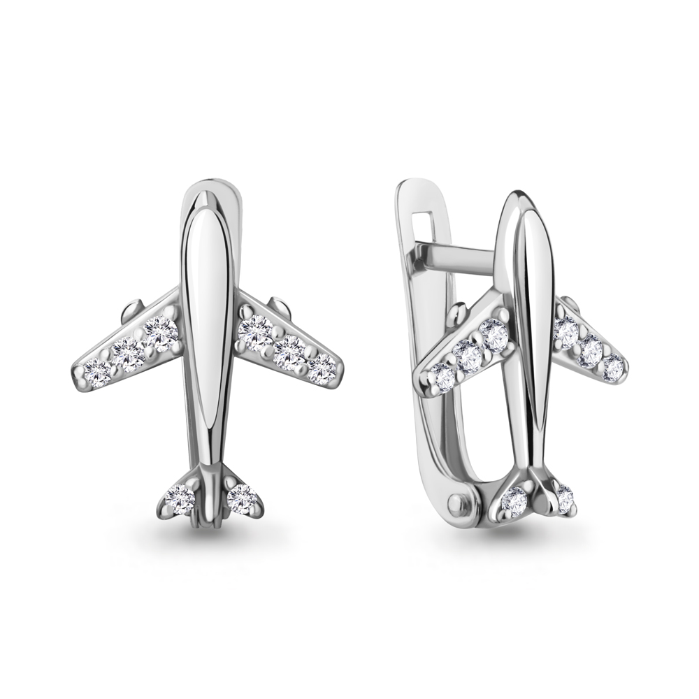 49352А Серьги из Серебра с фианитами