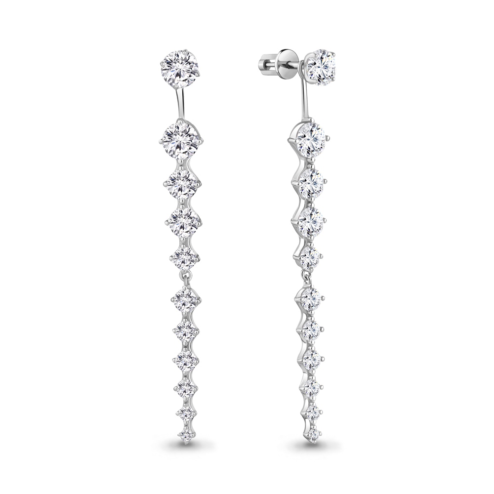 49358А Серьги из Серебра с фианитами