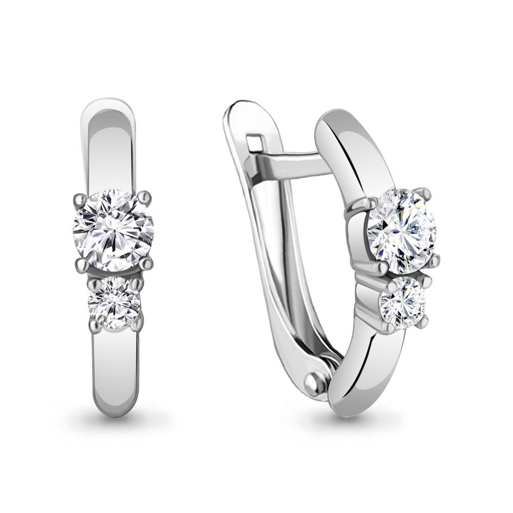 49372А Серьги из Серебра с фианитами