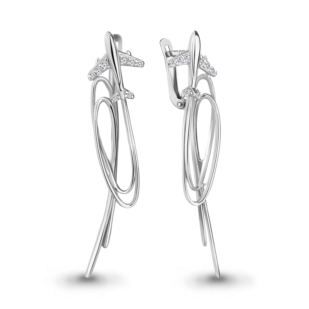 49376А Серьги из Серебра с фианитами