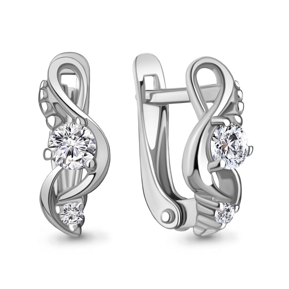 49412А Серьги из Серебра с фианитами