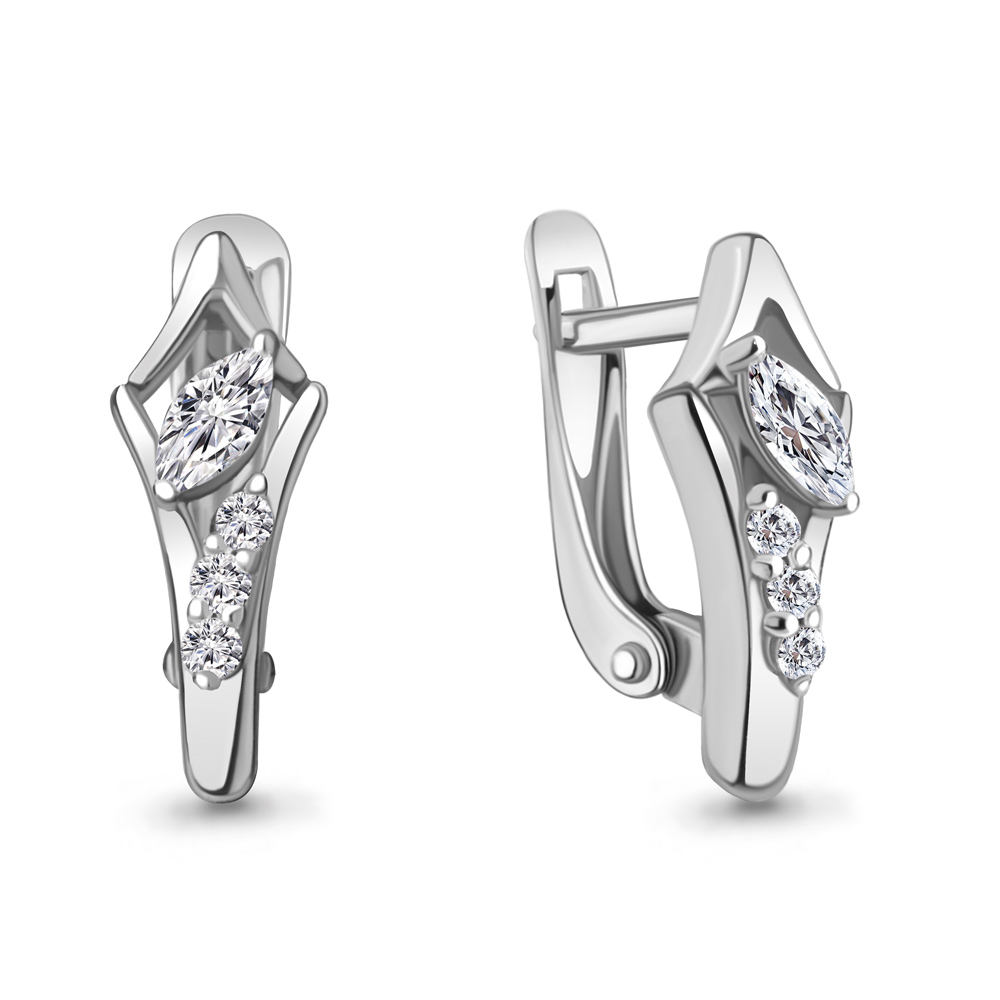 49414А Серьги из Серебра с фианитами