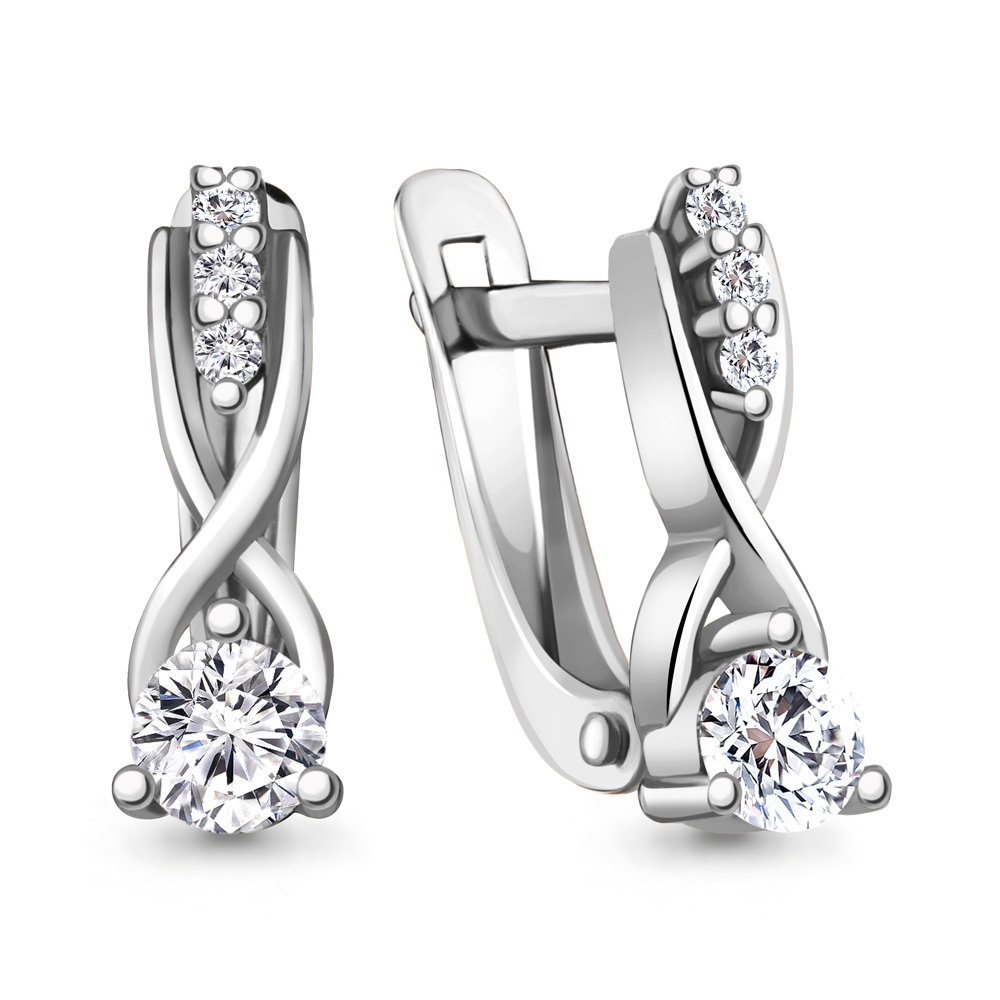 49417А Серьги из Серебра с фианитами