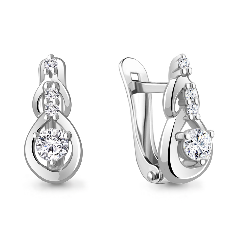 49419А Серьги из Серебра с фианитами