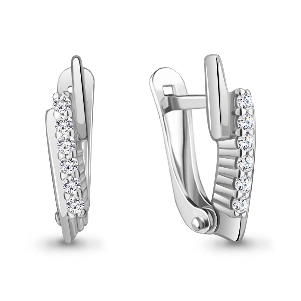 49420А Серьги из Серебра с фианитами