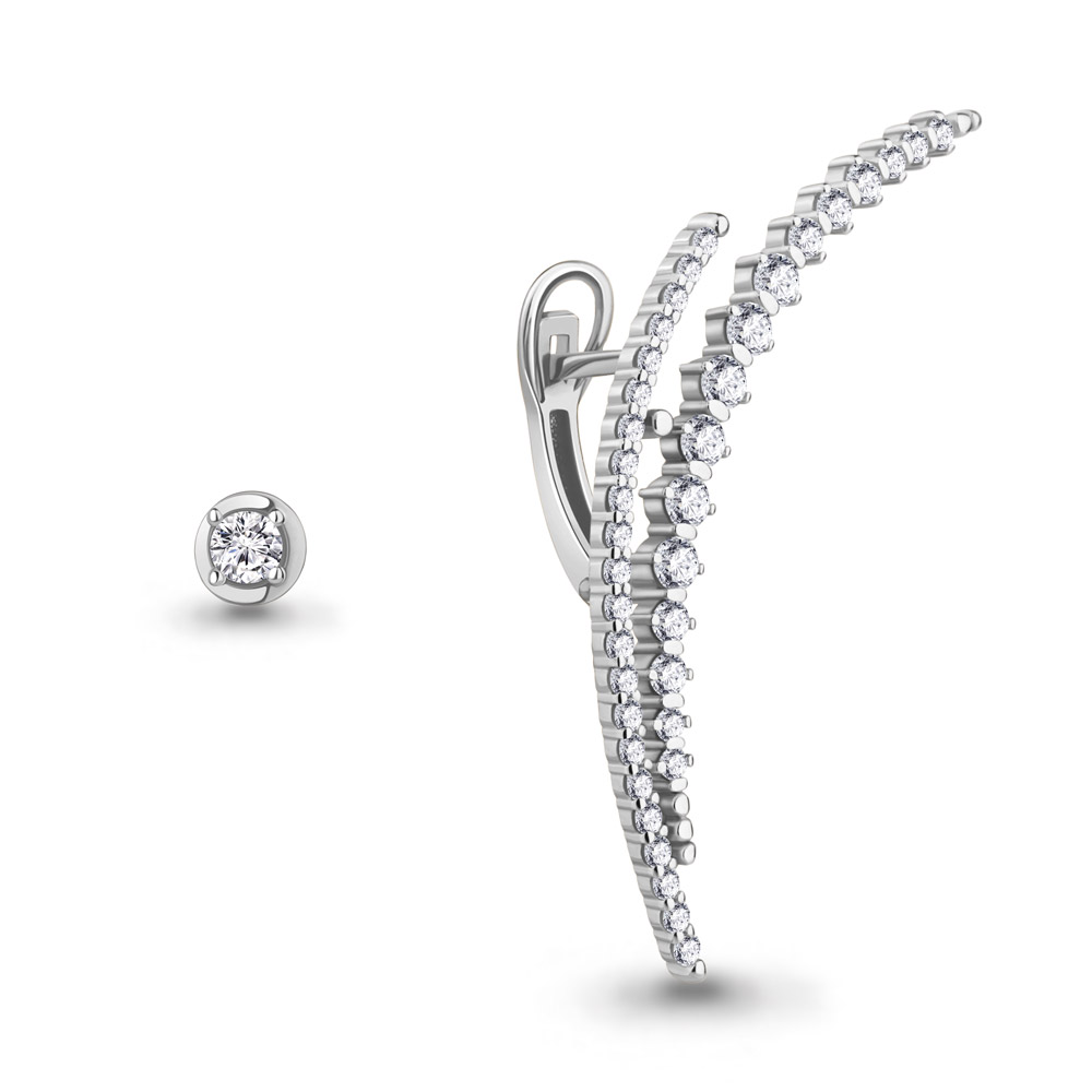 49424А Серьги из Серебра с фианитами