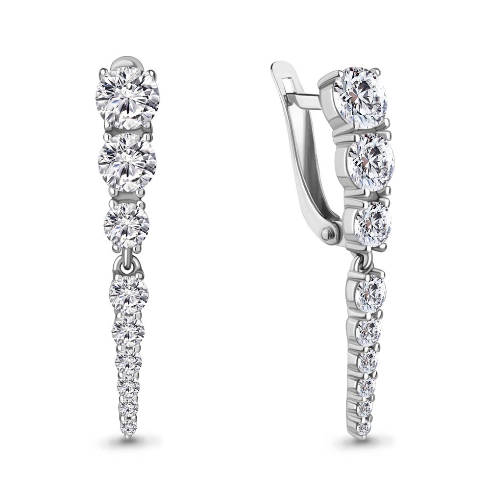 49451А Серьги из Серебра с фианитами