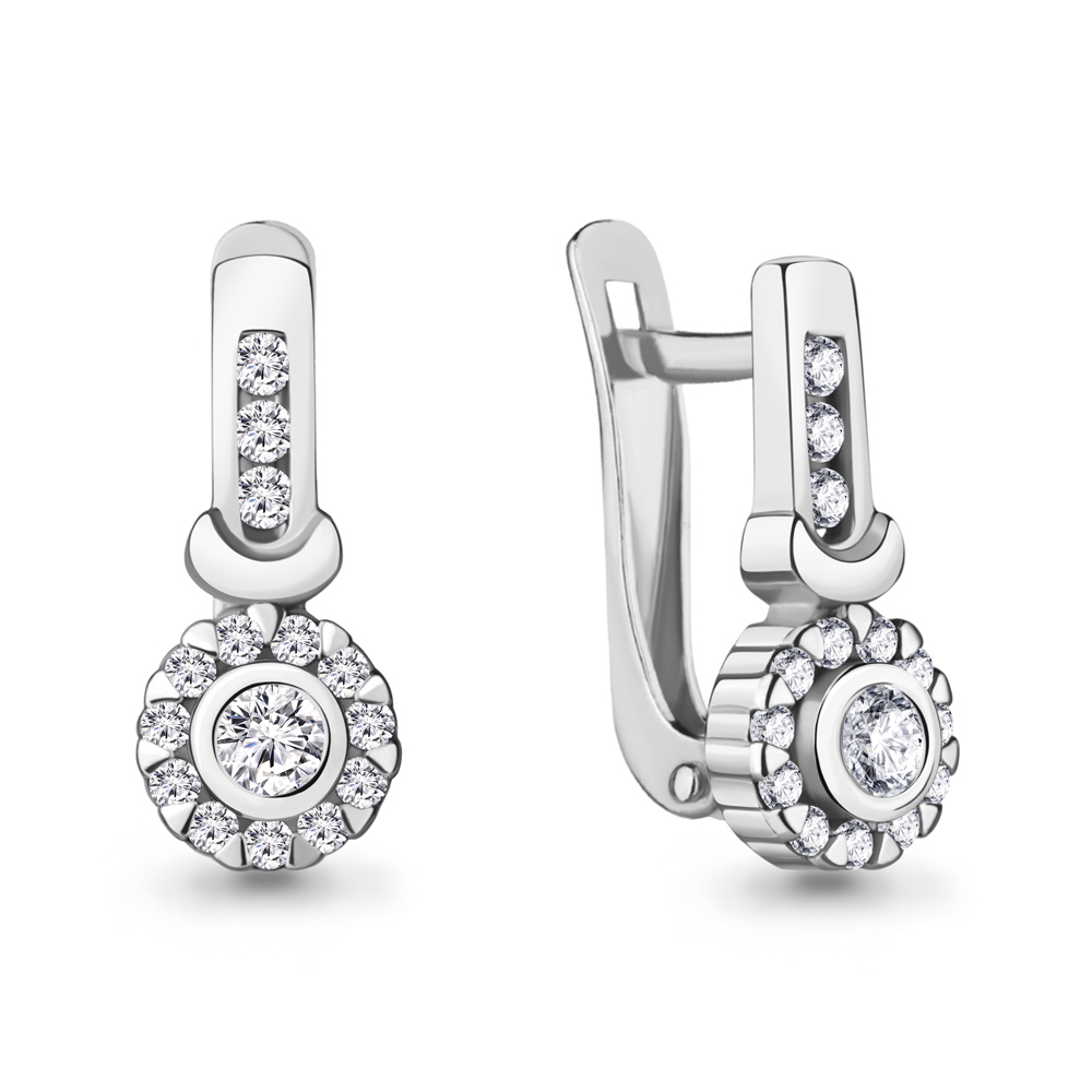 49456А Серьги из Серебра с фианитами