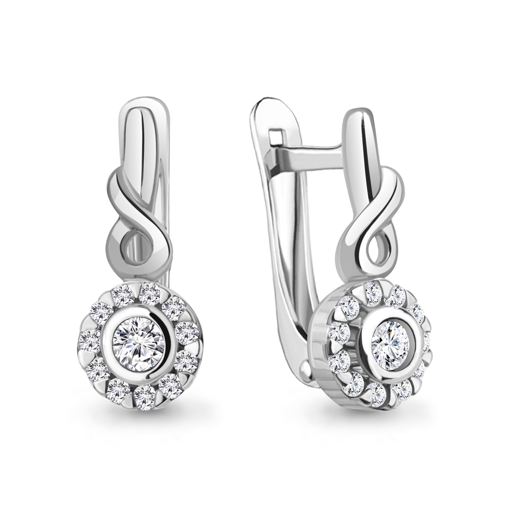 49457А Серьги из Серебра с фианитами