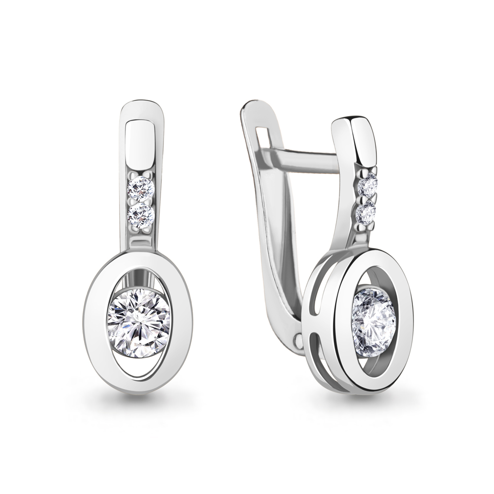 49458А Серьги из Серебра с фианитами