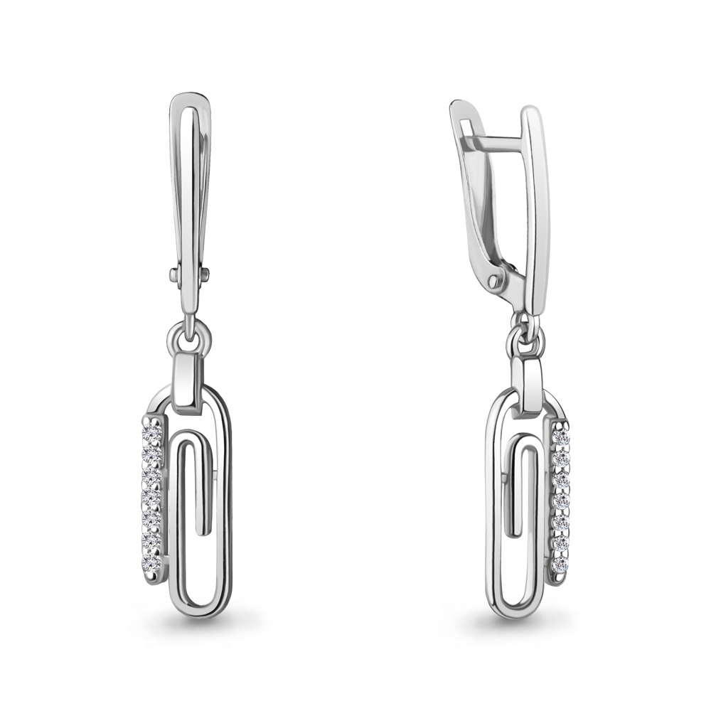 49474А Серьги из Серебра с фианитами