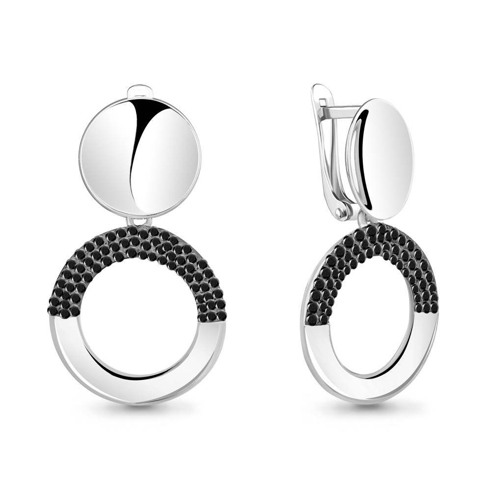 49524Ч Серьги из Серебра с стёклами