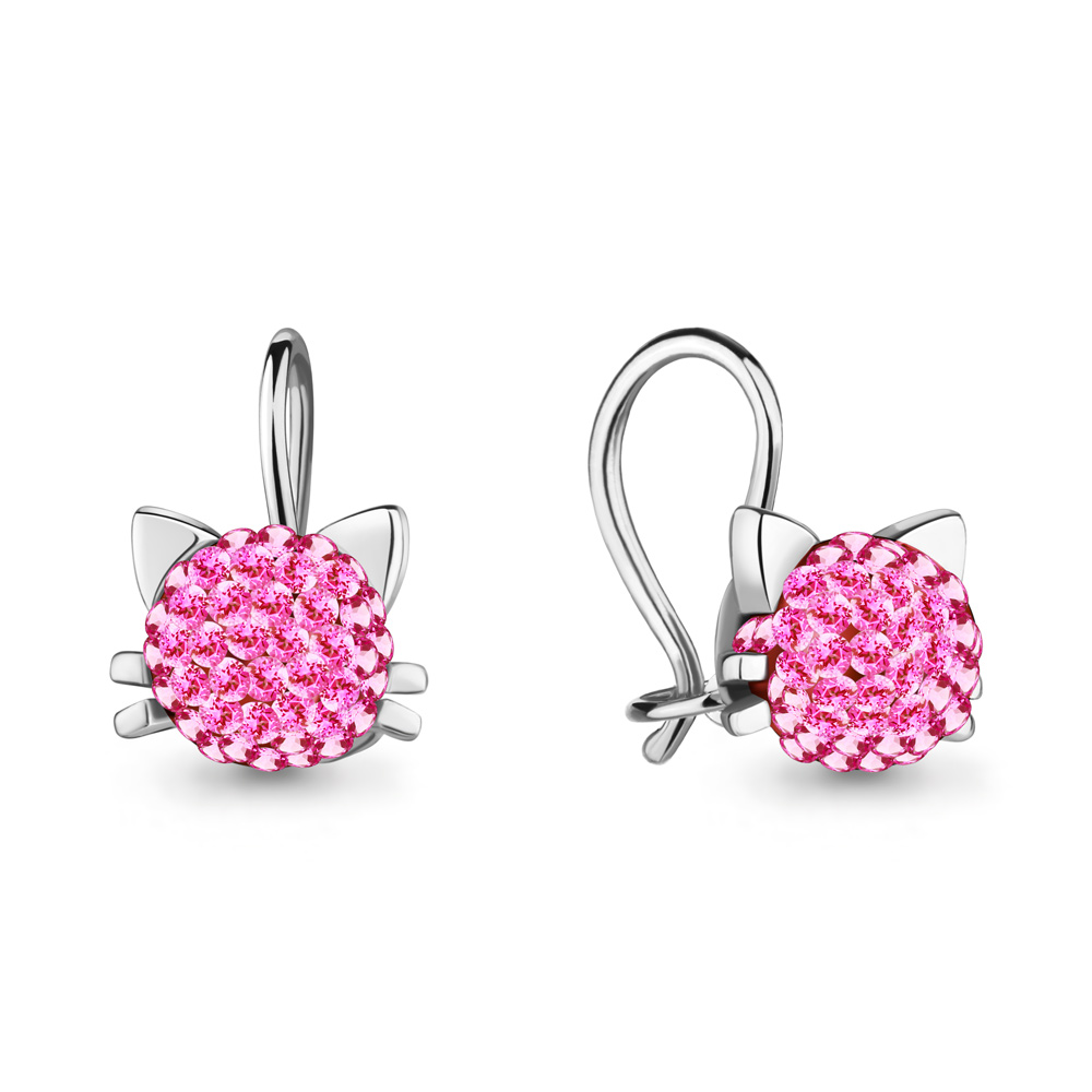 49545Р Серьги из Серебра с стёклами из коллекции "Happy"