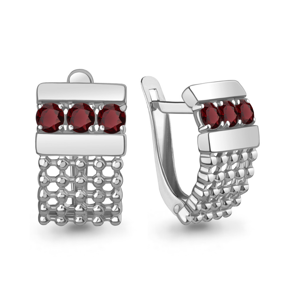 4962003 Серьги из Серебра с гранатами