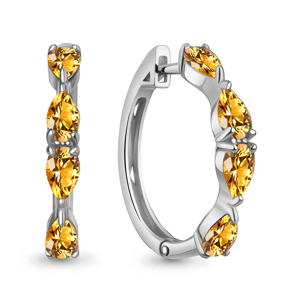 4965206 Серьги из Серебра с цитринами